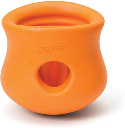 West Paw Toppl Zogoflex – starkes Hundespielzeug – Slowfeeder – orange – klein – 8 cm
