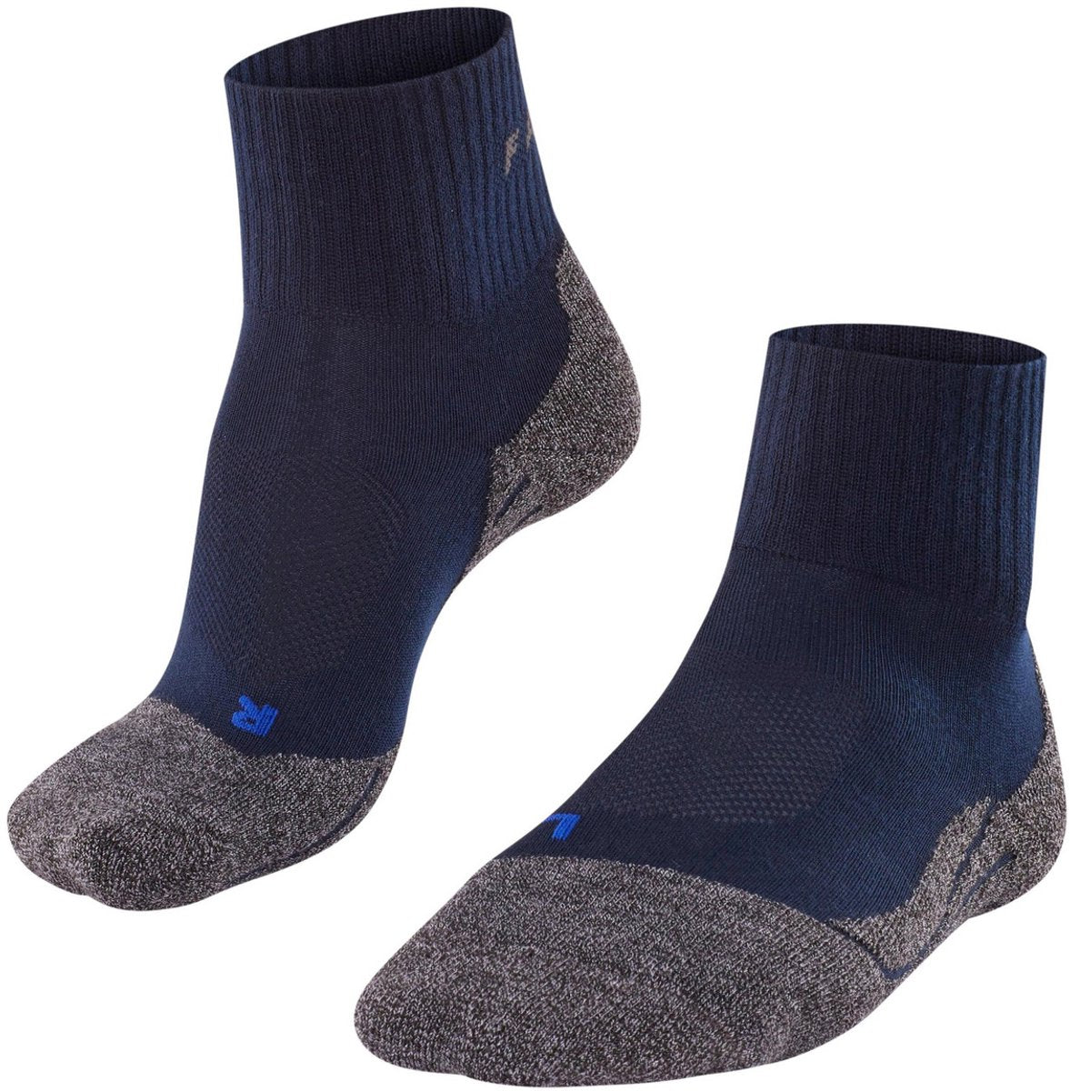 Falke TK2 Cool kurze Wandersocken Anti-Blasen, mittlere Polsterung Funktionsgarn Sportsocken Damen Blau – Größe 37-38