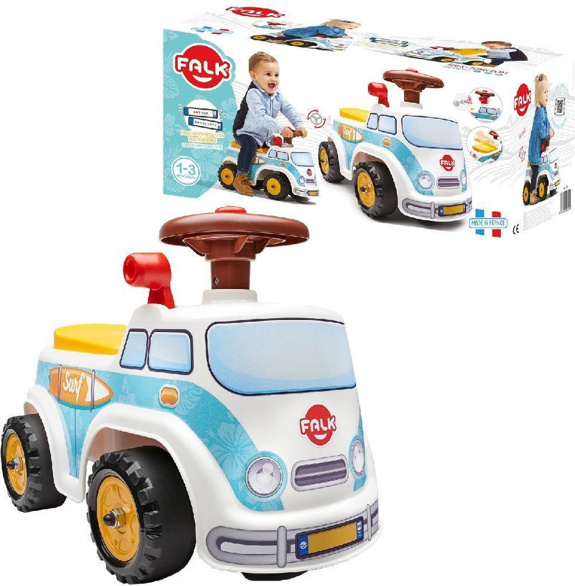 Falk Surf Minibus Walker – für 1-3 Jahre – mit Staufach und Hupe