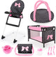 Bayer Design - Reiseset 9 in 1 mit Bett und Hochstuhl in Schwarz, Weiß und Pink