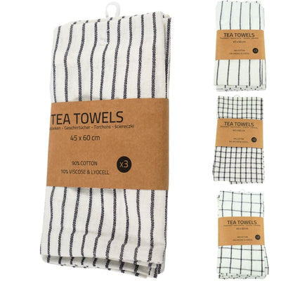 Geschirrtuch-Set 3-teilig 45x60cm 4-fach sortiert