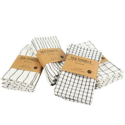 Geschirrtuch-Set 3-teilig 45x60cm 4-fach sortiert