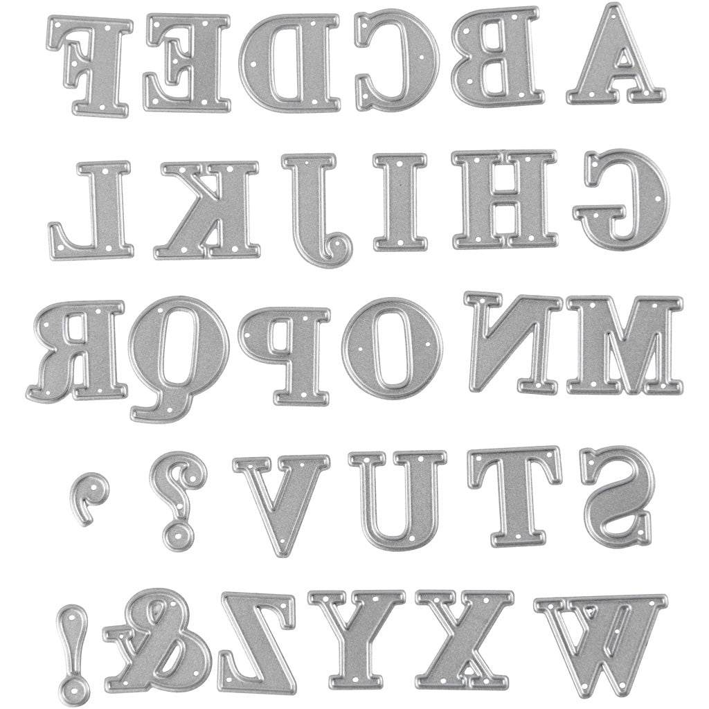 Creativ Company Stanzschablone, Alphabet, Größe 2x1,5-2,5 cm, 1 Stück