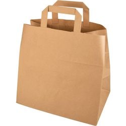 Papstar Tragetasche mit Henkel 250x260x170mm braunes Kraftpapier
