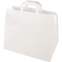 Papstar Tragetasche mit Griff 270 x 320 x 170 mm aus weißem Kraftpapier