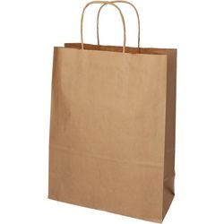 Papstar Tragetasche mit gedrehtem Griff 280x220x100mm braunes Kraftpapier