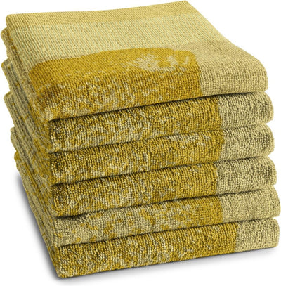 Ddddd – Zitrus-Küchentuch – 6er-Set – Baumwolle – Zitronendruck – 50 x 55 cm – Frottee – Gelb