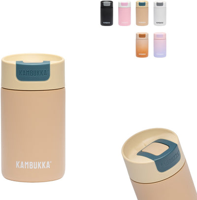 Kambukka Olympus Thermobecher 300 ml – Kaffeetasse to go – leicht zu reinigen – auslaufsicherer Kaffeebecher – Edelstahl – Latte