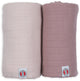Lodger Pucktuch – hydrophile Tücher – rosa lila – 110 x 110 cm – 2 Stück – Bio-Baumwolle – hydrophile Windel