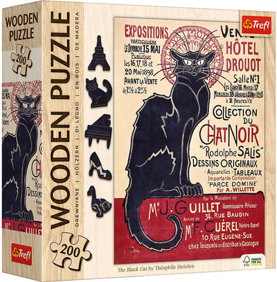 Trefl Holzpuzzle „Die schwarze Katze“ – Kunstpuzzle 200 Teile.