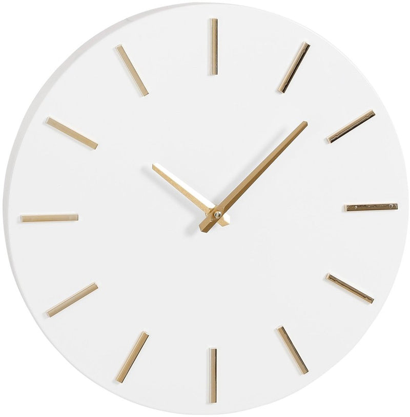 Glimmerdekorationen – Brixen-Wanduhr – ø36 cm – weiß