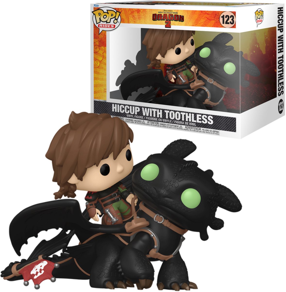 Funko „How to Train Your Dragon Hiccup with Toothless“ (Pop Ride! Deluxe) Vinylfigur 123 Pop! mehrfarbig
