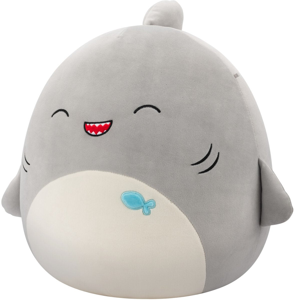 Squishmallows – Gordon – Grauer Hai mit glücklichen Augen – 40 cm Plüsch