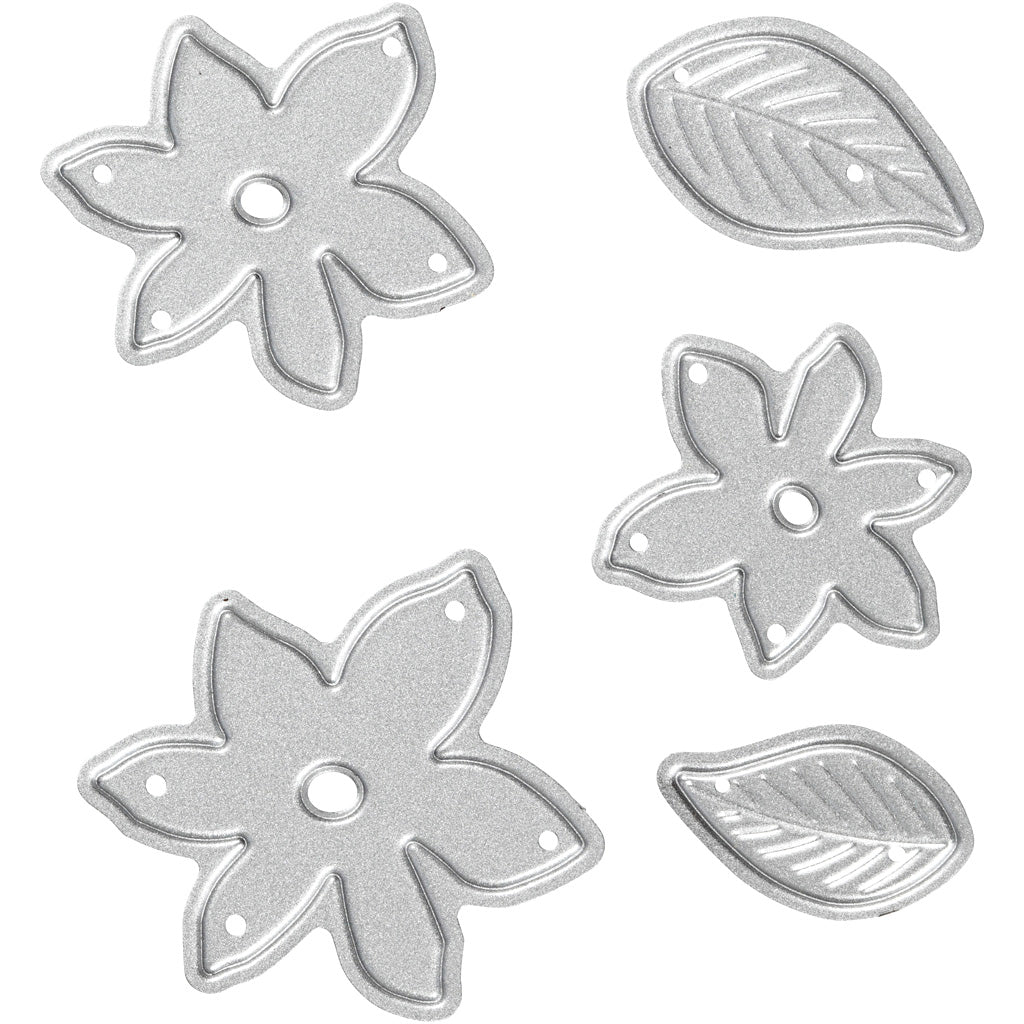 Creativ Company Stanz- und Prägeschablone, kleine Pflanzen, Größe 2-5x1,2-5 cm, 1 Stück