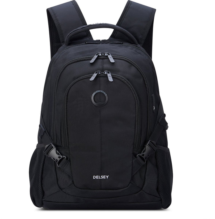 Delsey Element Rucksack Navigator – 29 Liter – Laptop-Rucksack 15,6 Zoll – USB-Anschluss – Smart Sleeve – Schwarz