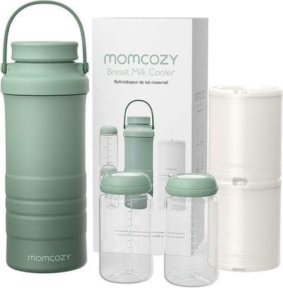 Momcozy – tragbarer Muttermilchkühler – 2 Flaschen – Kühlelement – BPA-frei – auslaufsicher
