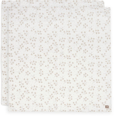 Jollein hydrophiles Tuch groß – 115 x 115 cm – Blattträume – 2 Stück
