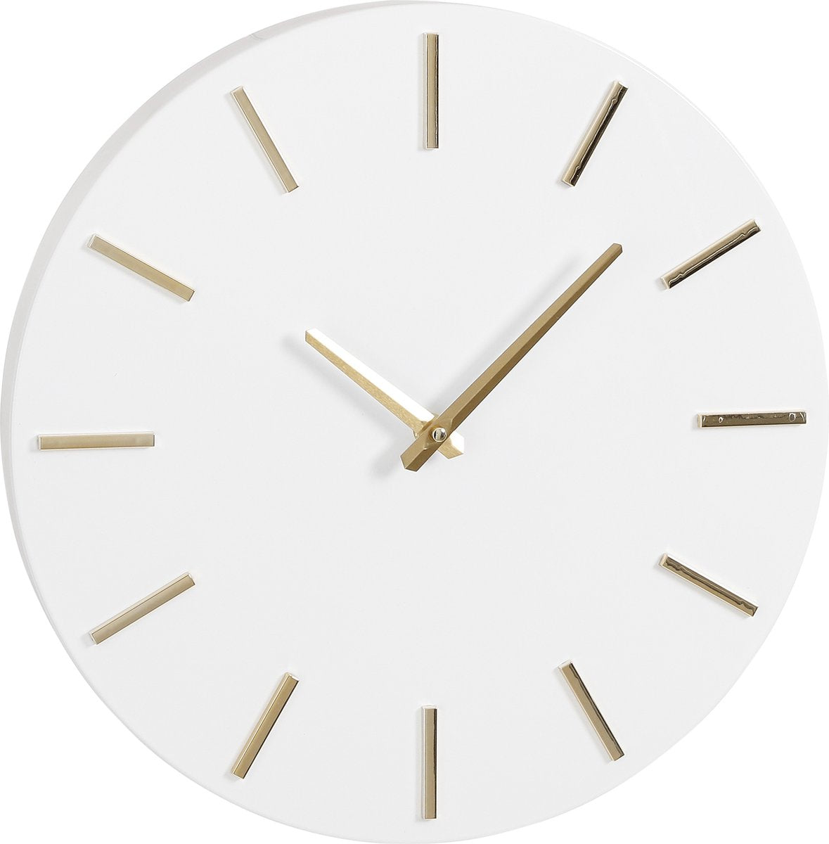 Glimmerdekorationen – Brixen-Wanduhr – ø36 cm – weiß