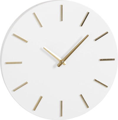 Glimmerdekorationen – Brixen-Wanduhr – ø36 cm – weiß