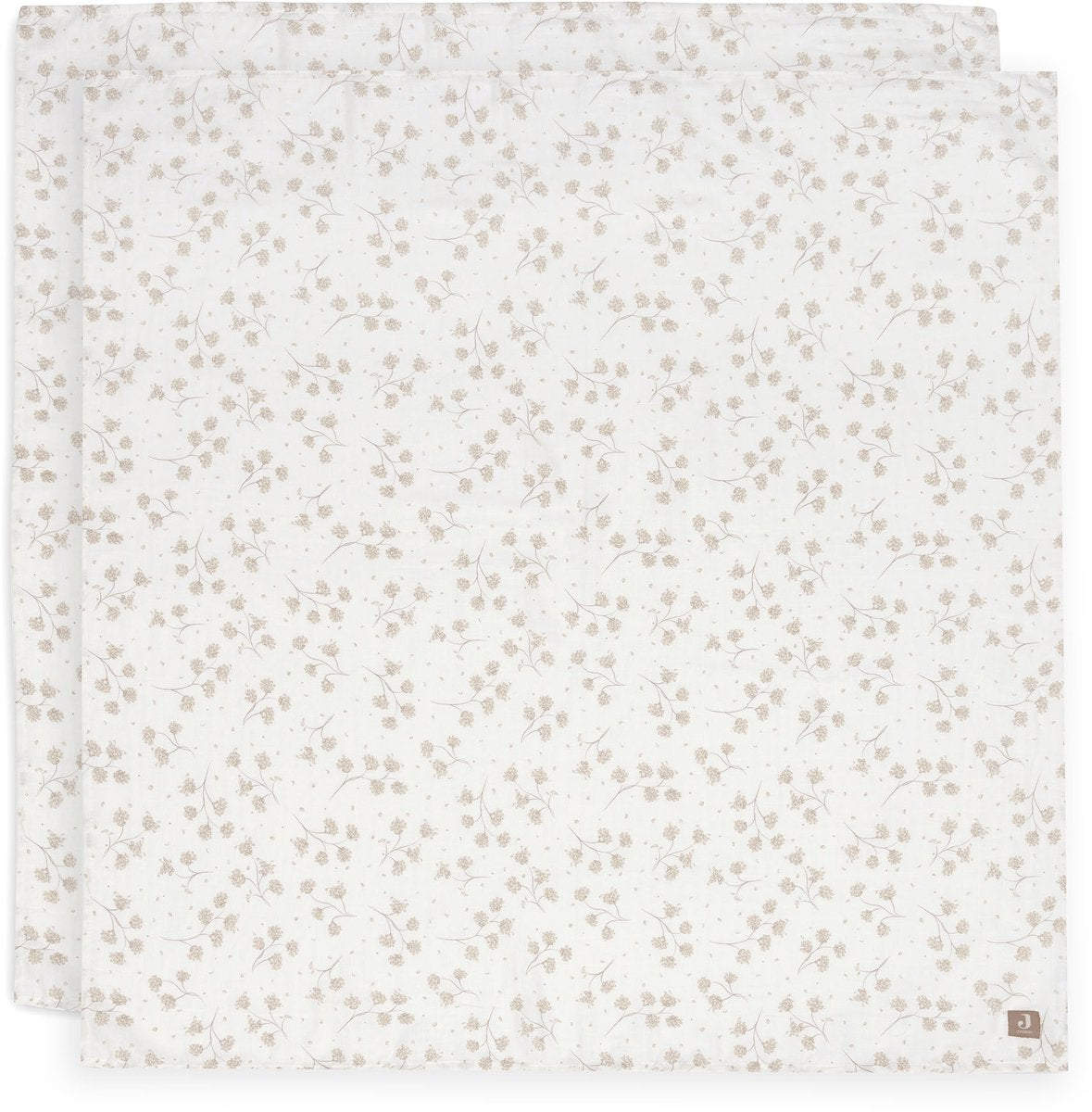 Jollein hydrophiles Tuch groß – 115 x 115 cm – Blattträume – 2 Stück