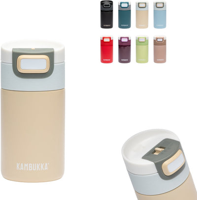 Kambukka Etna Thermosbecher 300 ml – leicht zu reinigende Thermoskanne – auslaufsicherer Kaffeebecher to go – Beige