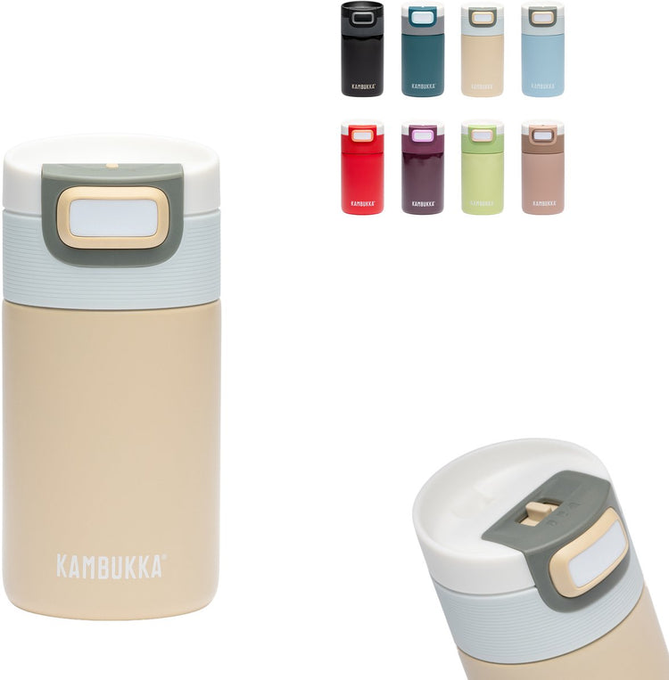 Kambukka Etna Thermosbecher 300 ml – leicht zu reinigende Thermoskanne – auslaufsicherer Kaffeebecher to go – Beige