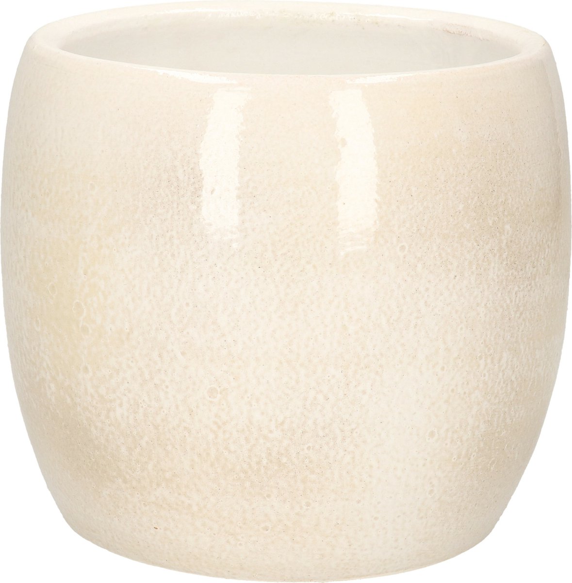 Blumentopf mit Glimmerdekorationen – Beige – Keramik – 16 x 14 cm – Pflanztöpfe für den Innenbereich