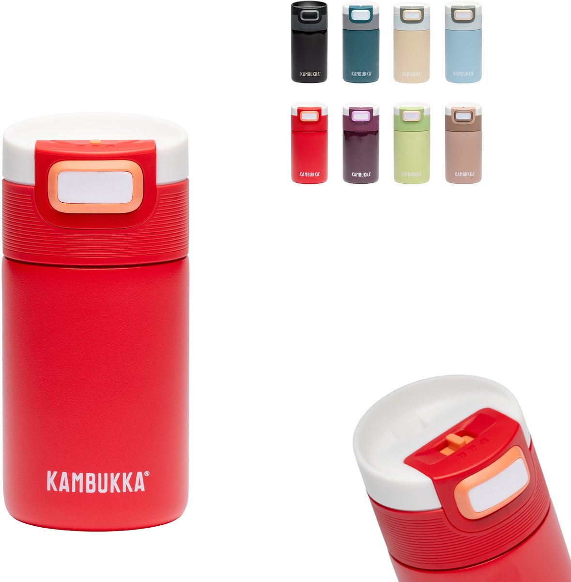 Kambukka Etna Kaffee- und Teetasse 300 ml – Thermoskanne – Coral Crush