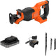 Black+Decker 18 V bürstenlose Säbelsäge mit 3 Zubehörteilen (mit 2 x 2,5 Ah Akku und Ladegerät) – blcr78e1-qw