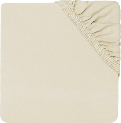 Jollein – Baby-Spannbetttuch Jersey (Elfenbein) – Baumwolle – Spannbettlaken für Kinderbett – 70 x 140 cm, 75 x 150 cm