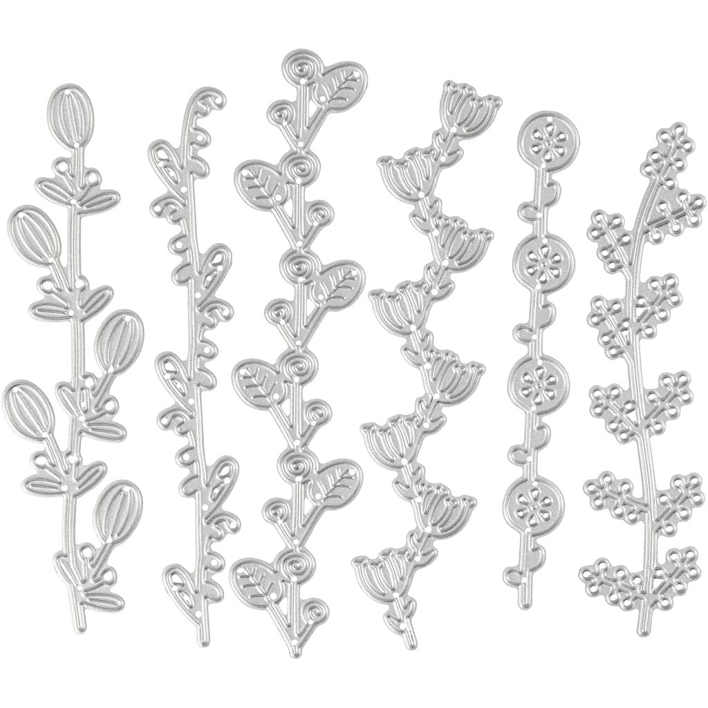 Creativ Company Stanz- und Prägeschablone, Blumenranken, Größe 143x123 mm, 1 Stück