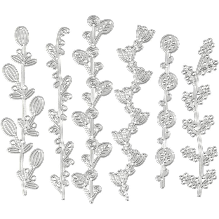 Creativ Company Stanz- und Prägeschablone, Blumenranken, Größe 143x123 mm, 1 Stück