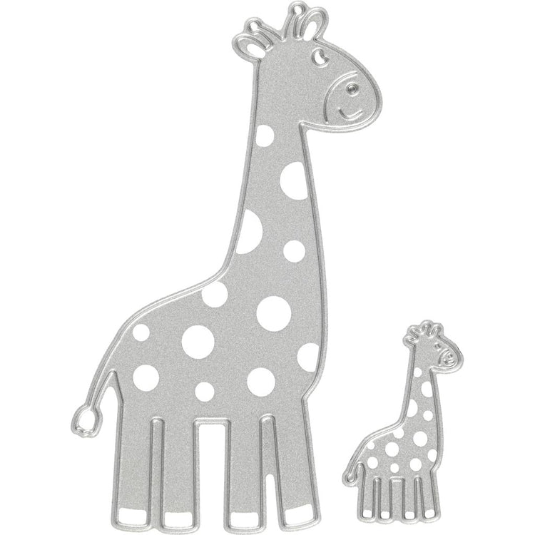 Creativ Company Stanz- und Prägeschablone, Giraffe, Maße 54x92+21x35 mm, 1 Stück