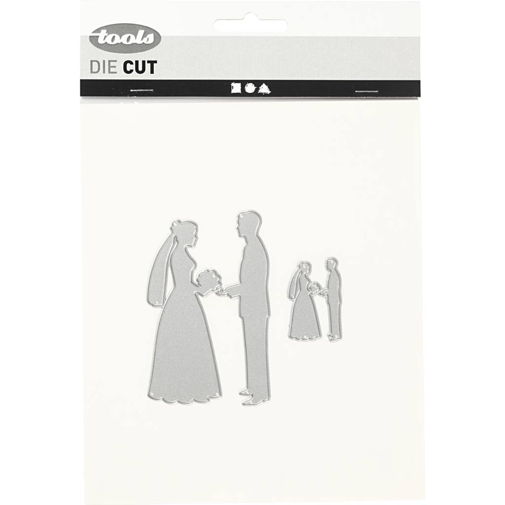 Creativ Company Schneideschablone, Hochzeitspaar, Maße 52x81+23x35 mm, 1 Stück