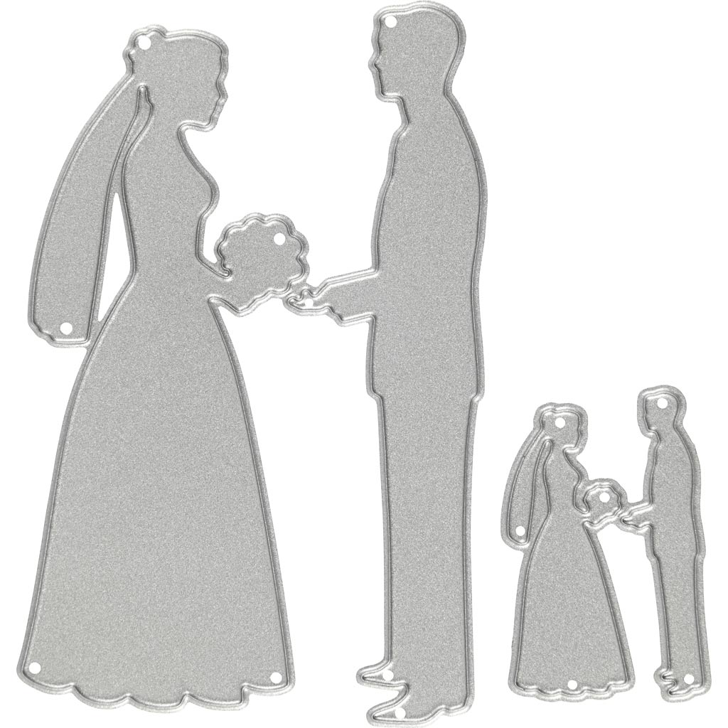 Creativ Company Schneideschablone, Hochzeitspaar, Maße 52x81+23x35 mm, 1 Stück