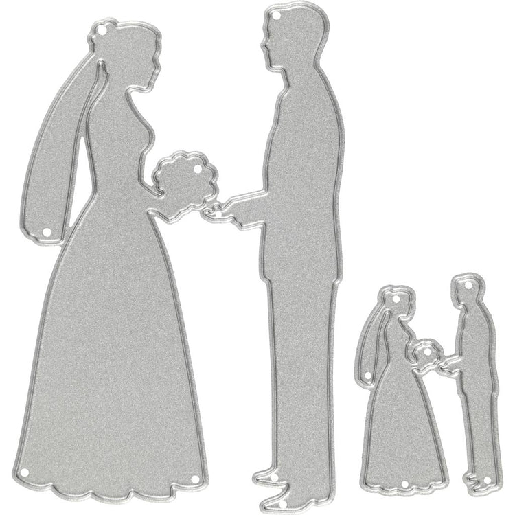 Creativ Company Schneideschablone, Hochzeitspaar, Maße 52x81+23x35 mm, 1 Stück