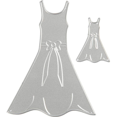 Creativ Company Stanz- und Prägeschablone, Kleid, Maße 27x35+26x90 mm, 1 Stück