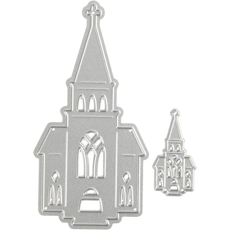 Creativ Company Stanz- und Prägeschablonen, Kirchen, Maße 46x91+18x35 mm, 1 Stück