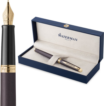 Waterman Hemisphère-Füllfederhalter | die subtile Version | Lavaschwarz | feine Edelstahlfeder | mit Geschenkbox