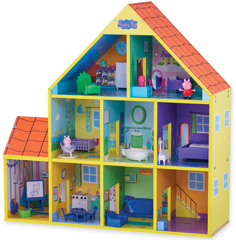 Spectron Peppa Pig Puppenhaus aus Holz mit 9 Zimmern