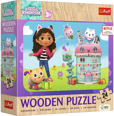 Trefl Holzpuzzle Gabbys Puppenhaus – Fröhliche Gabby und Freunde.