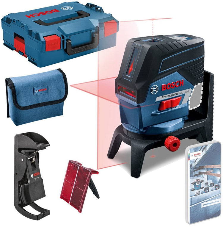 Bosch Professional GCL 2-50 C Akku Kreuzlinienlaser rot 12V + Deckenklemme Grundkörper in L-Boxx - 0601066G08