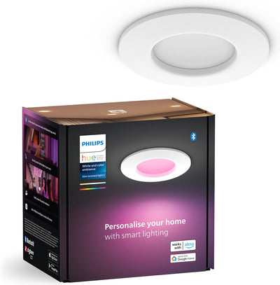 Philips hue Einbaustrahler dünn – weißes und farbiges Licht – ø90 mm – weiß