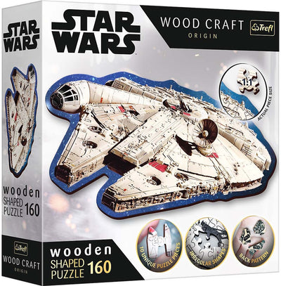 Trefl – Puzzles – 160 Holzpuzzles – Millennium Falcon Lucasfilm Star Wars FSC Mix 70 %