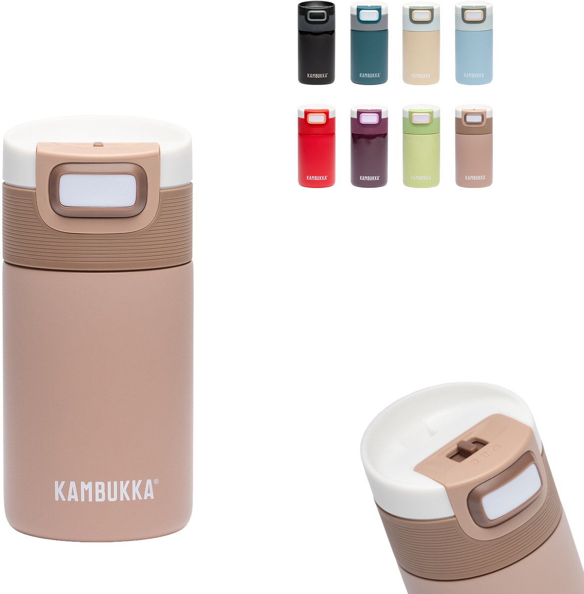 Kambukka Etna Thermobecher 300 ml – Kaffeetasse to go – leicht zu reinigen – auslaufsicherer Kaffeebecher – Teebecher – Reisebecher – Zimt-Charme