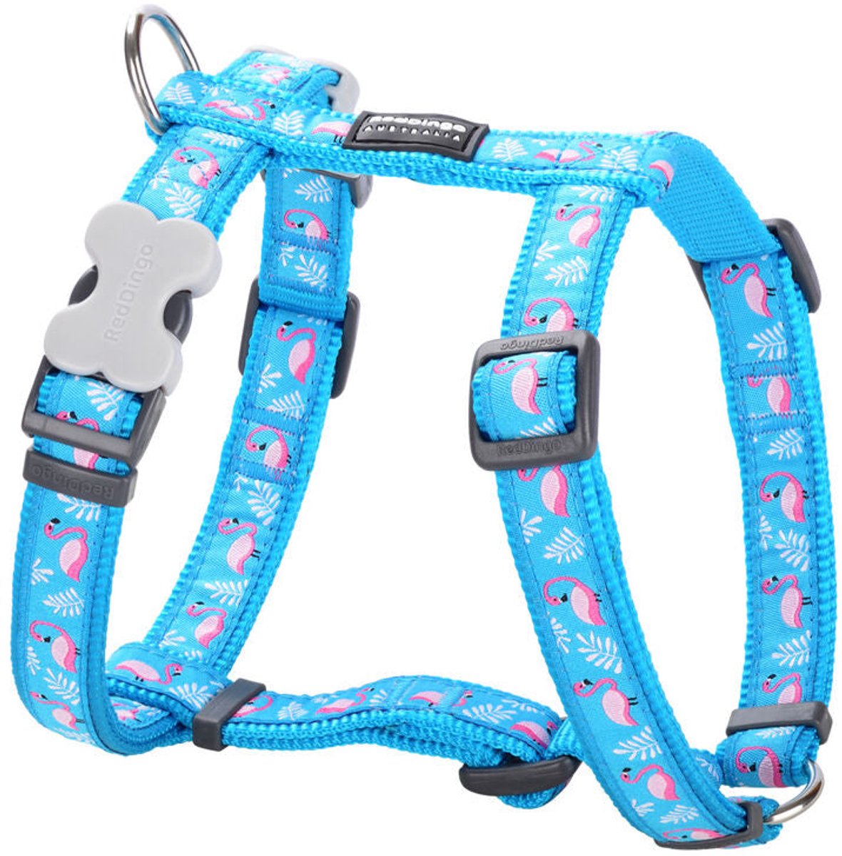 Markenloses Sans-Marque-Hundegeschirr im Red-Dingo-Stil, Flamingo, 36–54 cm, Türkis, 30–48 cm