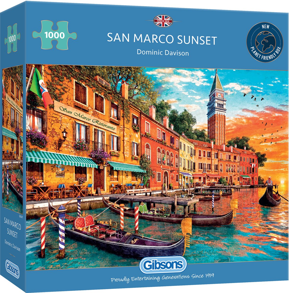 Gibsons – San Marco Sunset (von Dominic Davison) – 1000 Teile 68×49cm (B×H) – Puzzle für Erwachsene