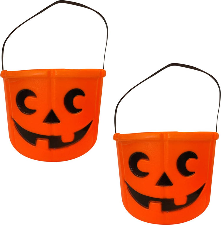 Fjesta© fjesta Halloween-Eimer – Kürbis-Eimer – Halloween-Süßigkeiten-Eimer – ø17 cm – 2 Stück