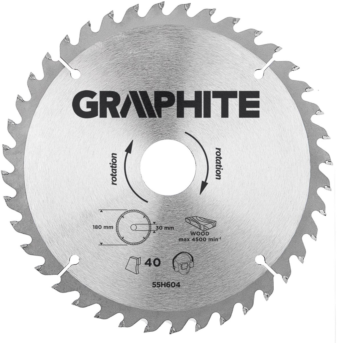 Graphit-Kreissägeblatt 180 mm, 40 Zähne, Holz
