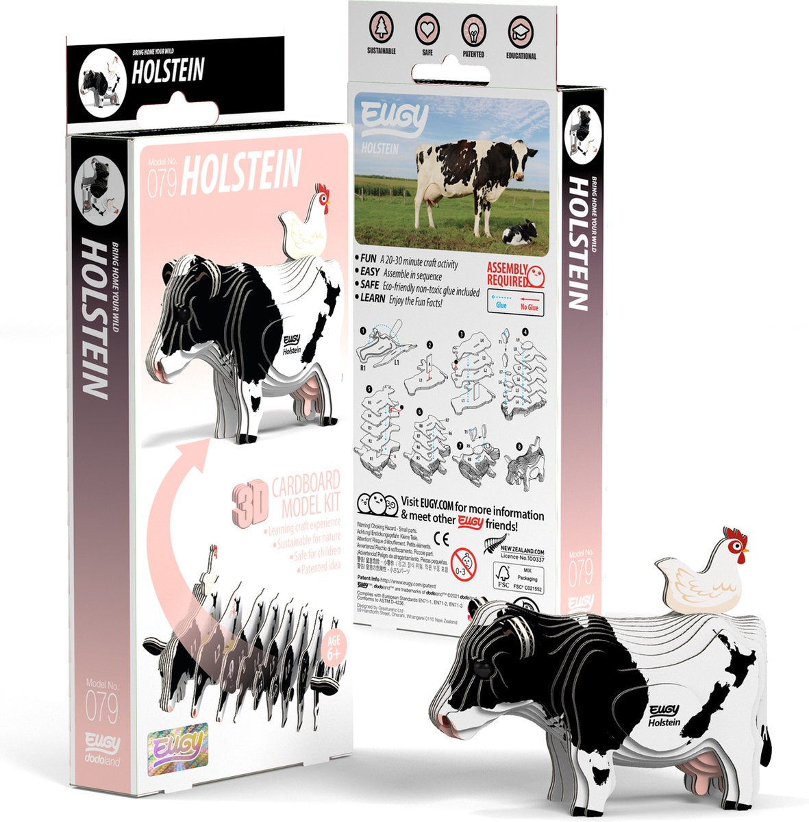 Eugy 3D-Puzzle – Holsteiner Kuh – Nutztiere – nachhaltig – alle sammeln – 6 Jahre